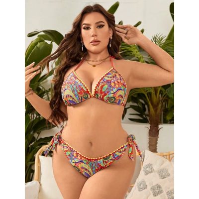 Biquíni com Amarração Plus Size - Brilho do Caribe - Image 2