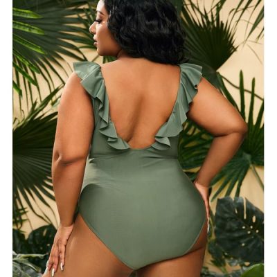 Maiô Plus Size com Babado - Brunet - Image 3