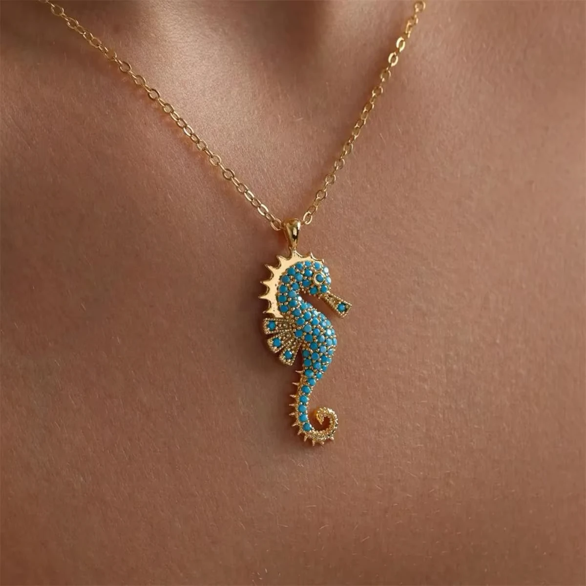 Colar - Cavalo Marinho Azul